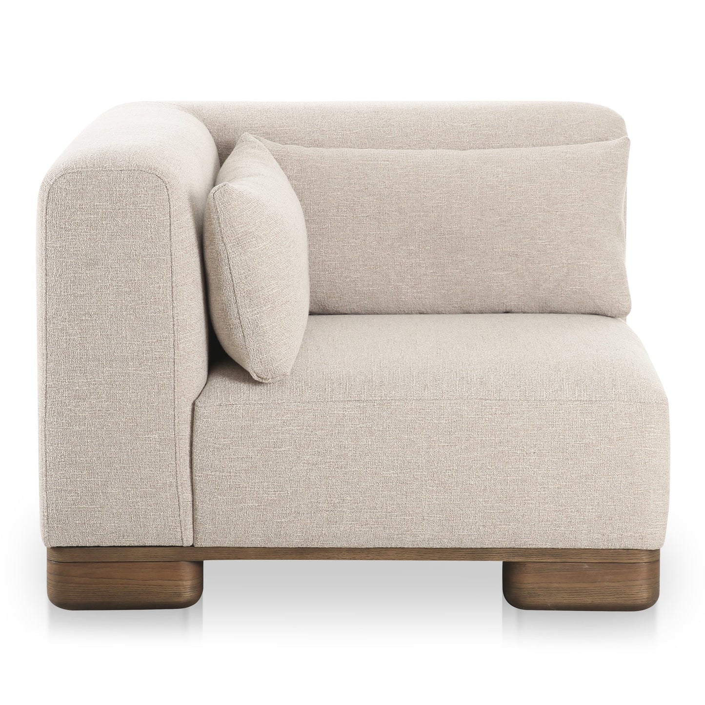 June Wood Beige Corner Chair