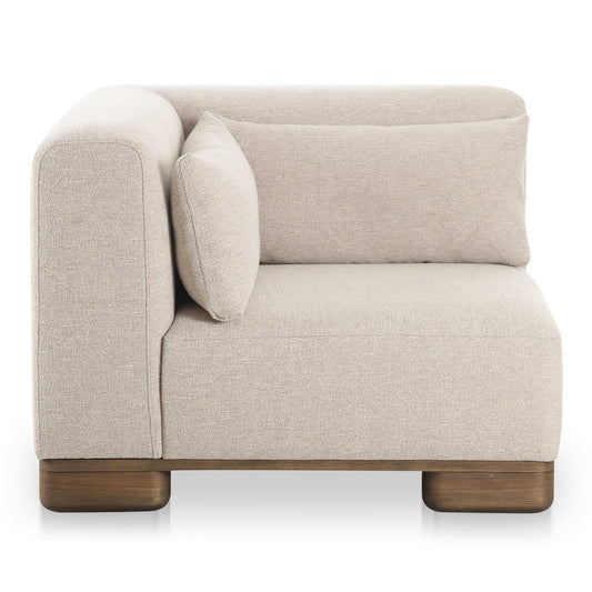 June Wood Beige Corner Chair