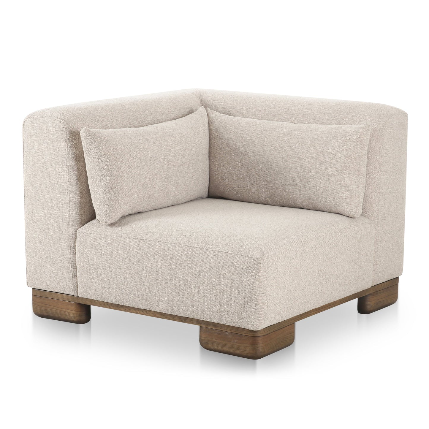 June Wood Beige Corner Chair