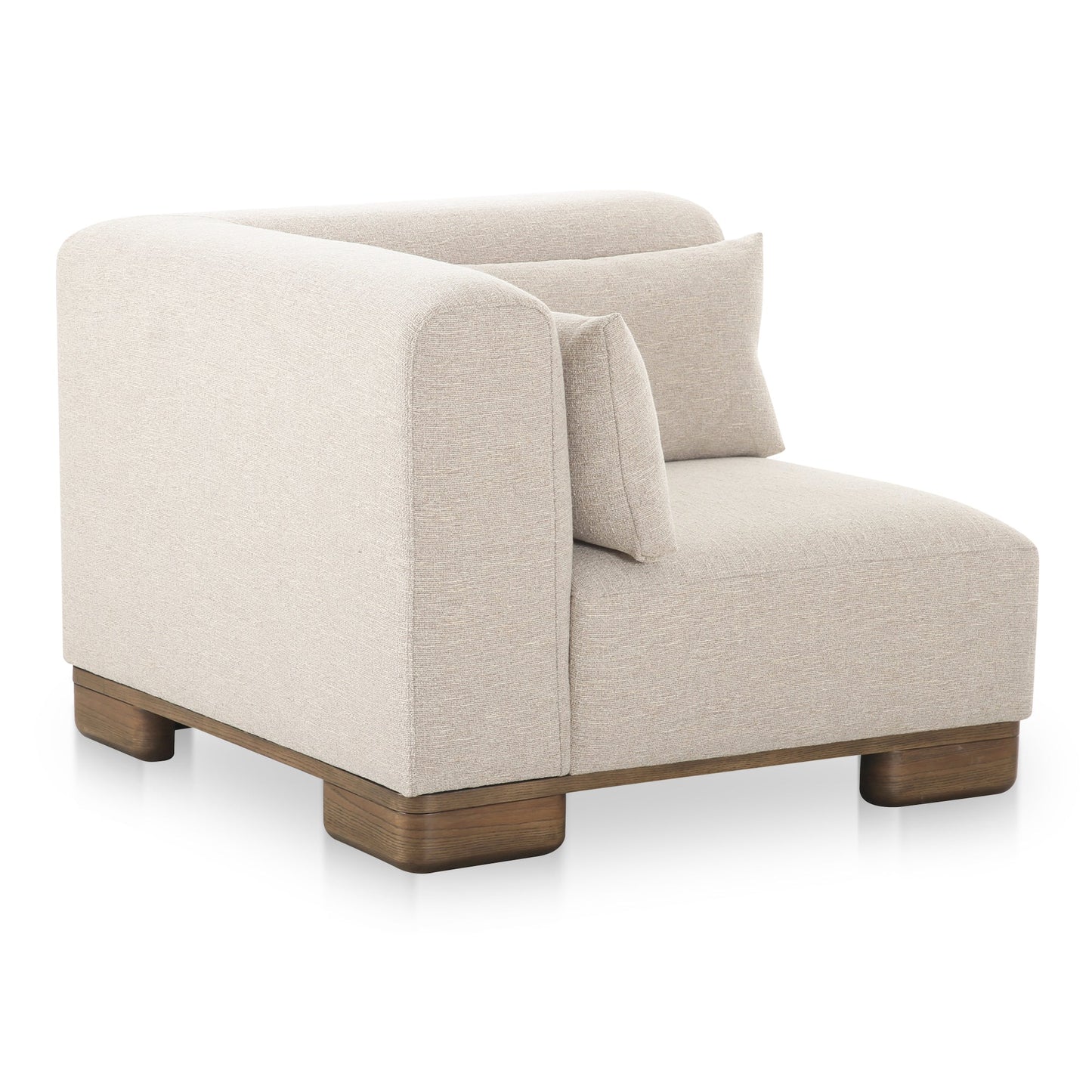 June Wood Beige Corner Chair