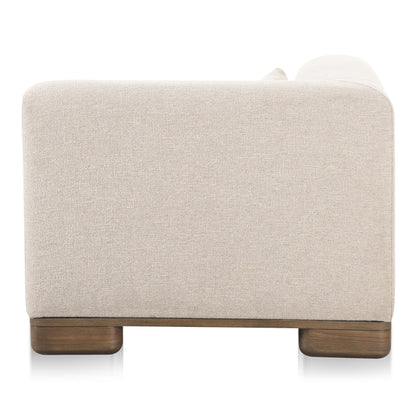 June Wood Beige Corner Chair