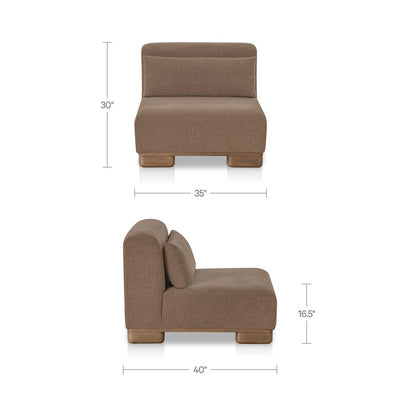 June Performance Fabric Armless Slipper Chair