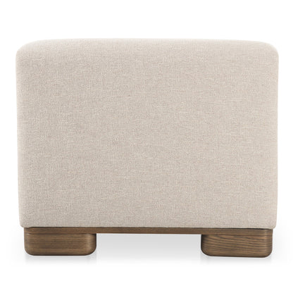 June Wood Beige Armless Slipper Chair