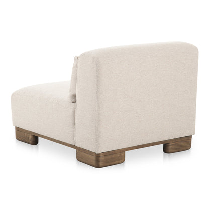 June Wood Beige Armless Slipper Chair