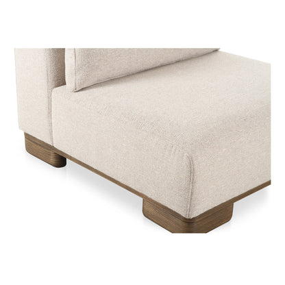 June Wood Beige Armless Slipper Chair