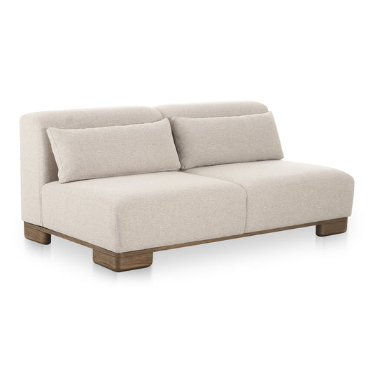 June Wood Beige Sofa