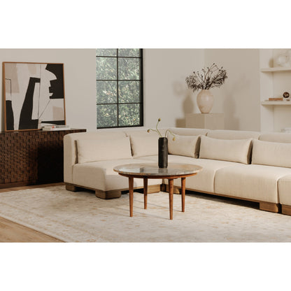 June Wood Beige Sofa