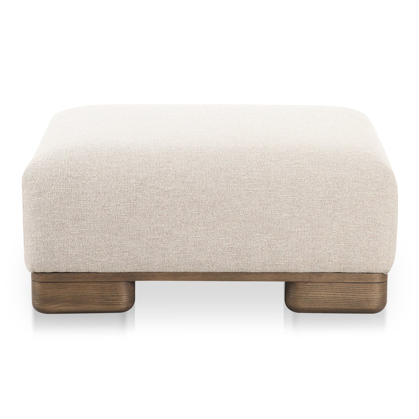 June Wood Beige Ottoman