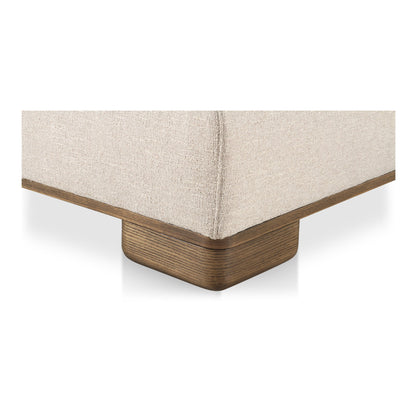 June Wood Beige Ottoman