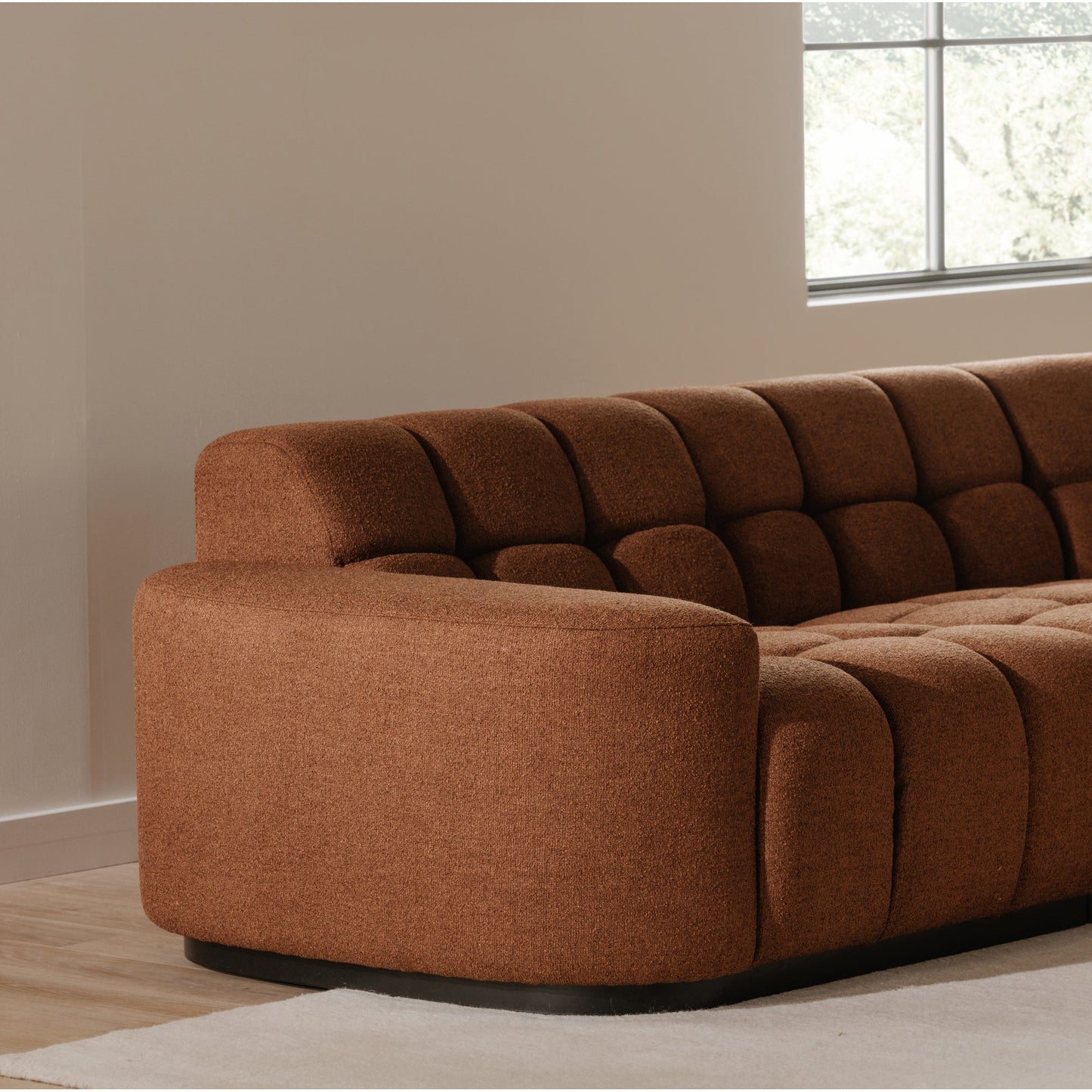 Roman Polyester Upholstered L-Shaped Sectional