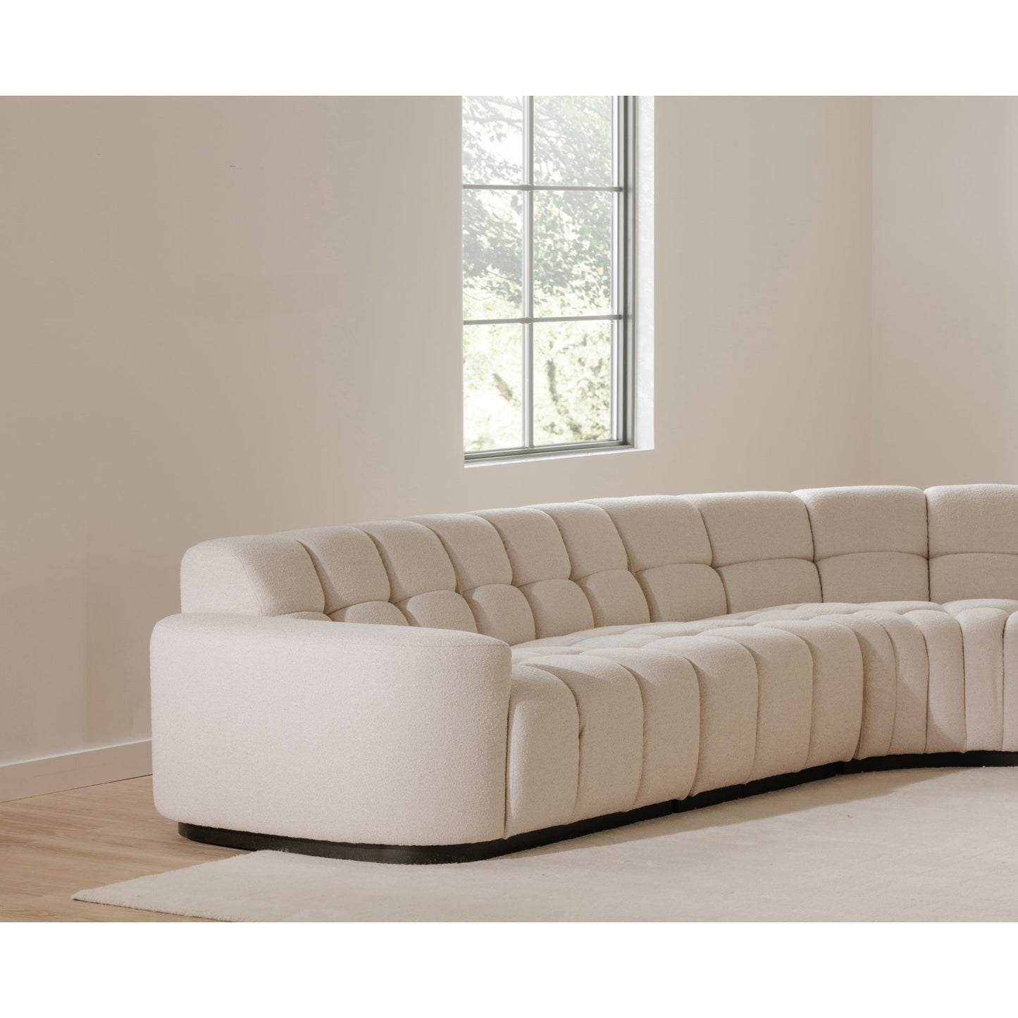 Roman Polyester Upholstered L-Shaped Sectional