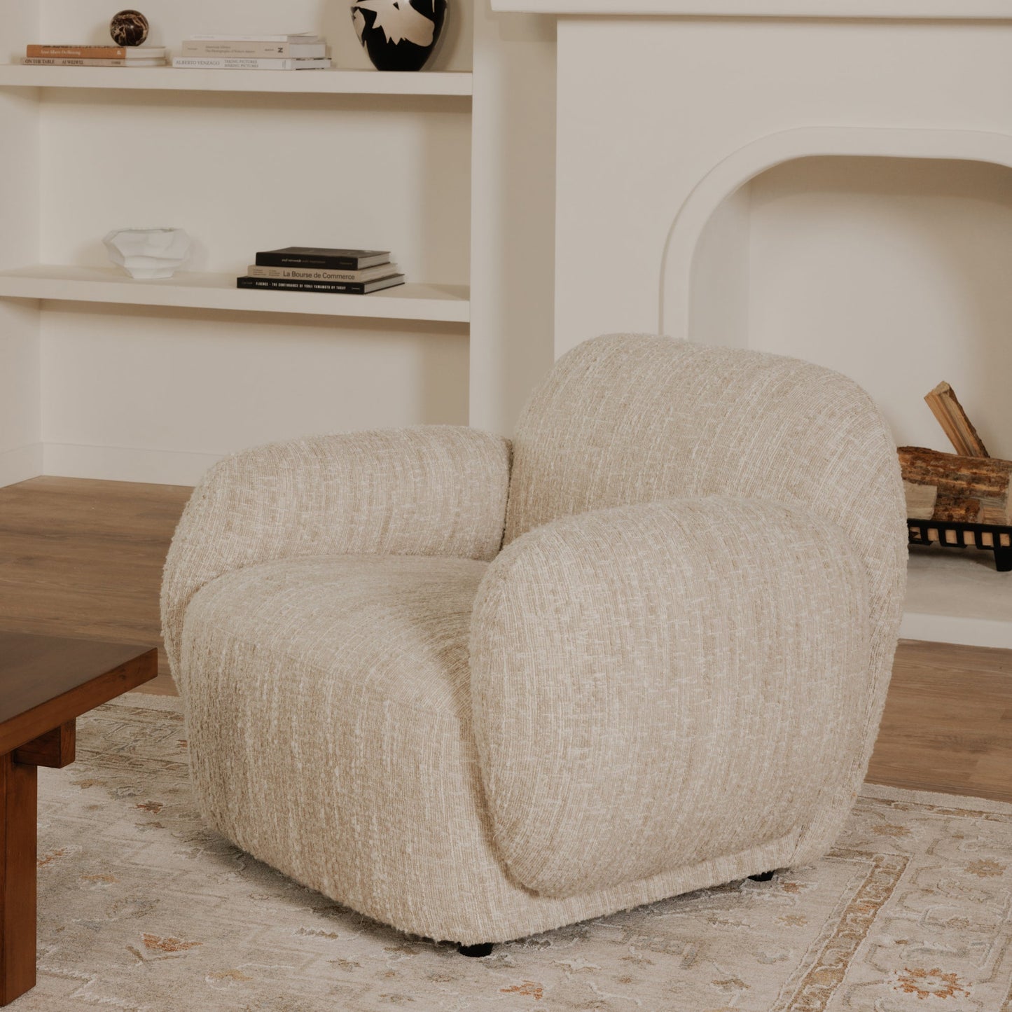 Hazel Modern Boucle Lounge Armchair