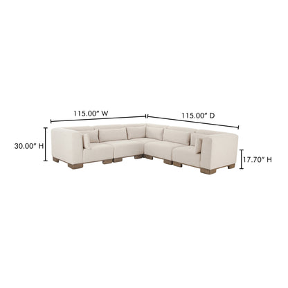 June Beige Classic L-Shaped Modular Sectional