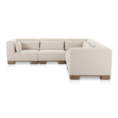 June Beige Classic L-Shaped Modular Sectional