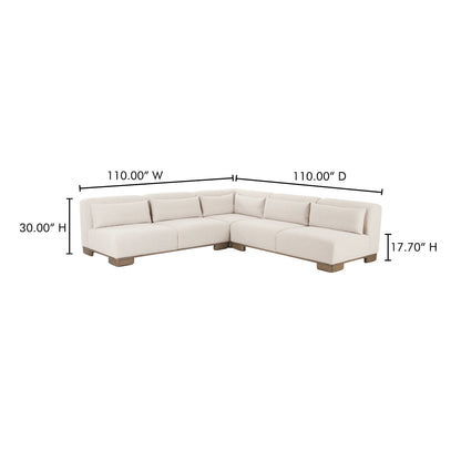 June Oatmeal Corner Modular Sectional