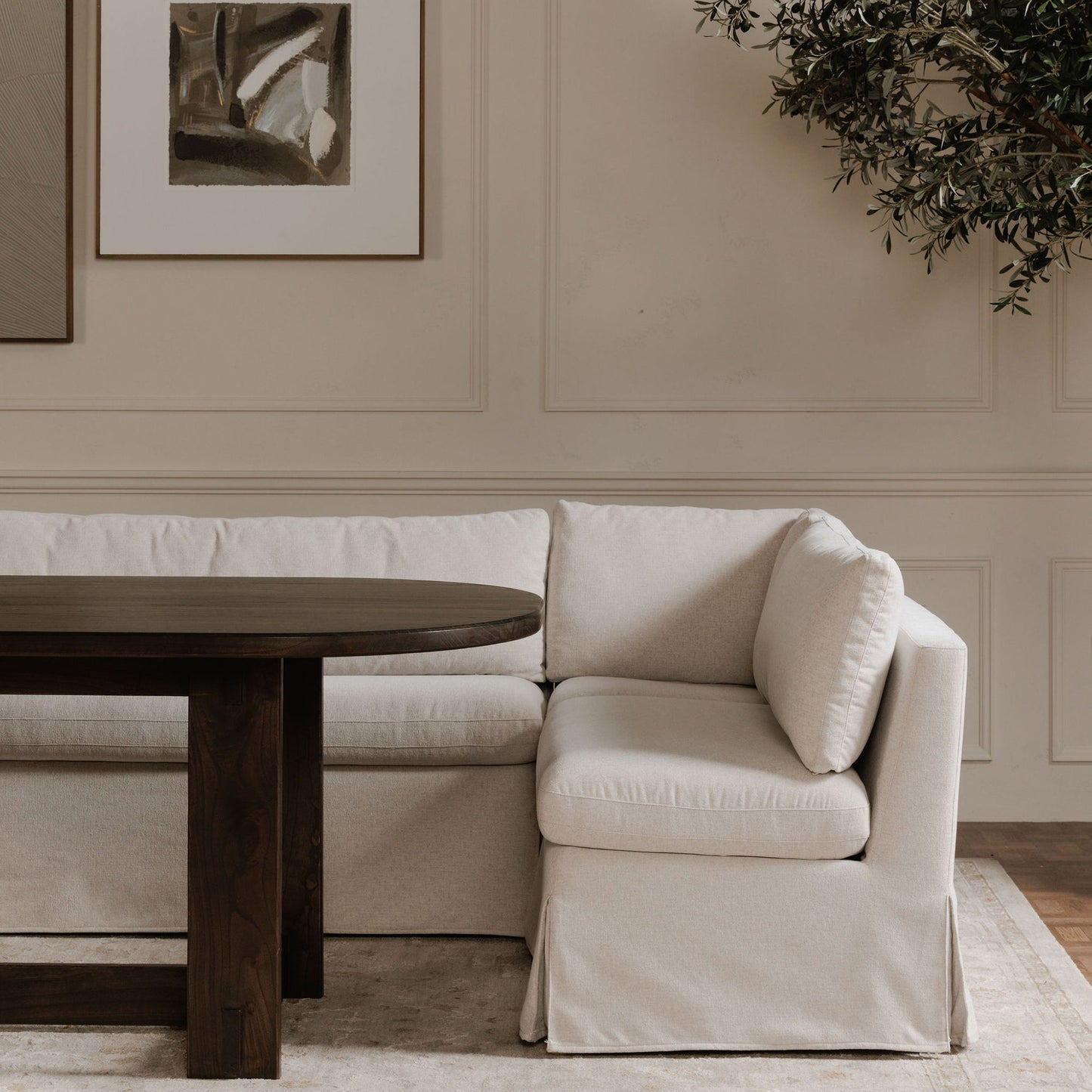Moe's Home Fable Beige Washable Slipcover Modular Sofa