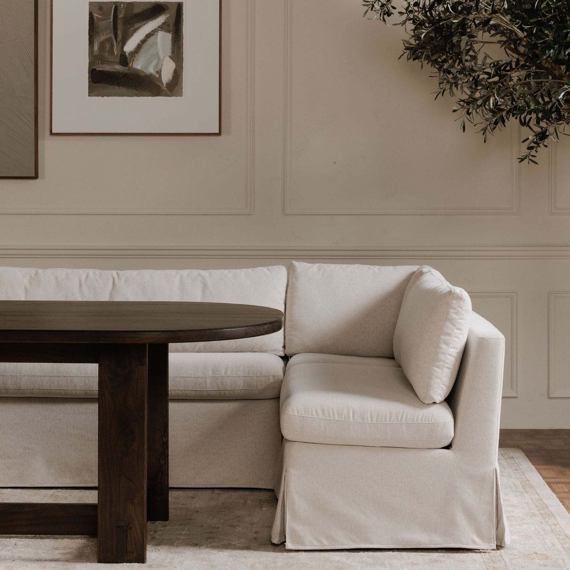 Moe's Home Fable Beige Washable Slipcover Modular Sofa