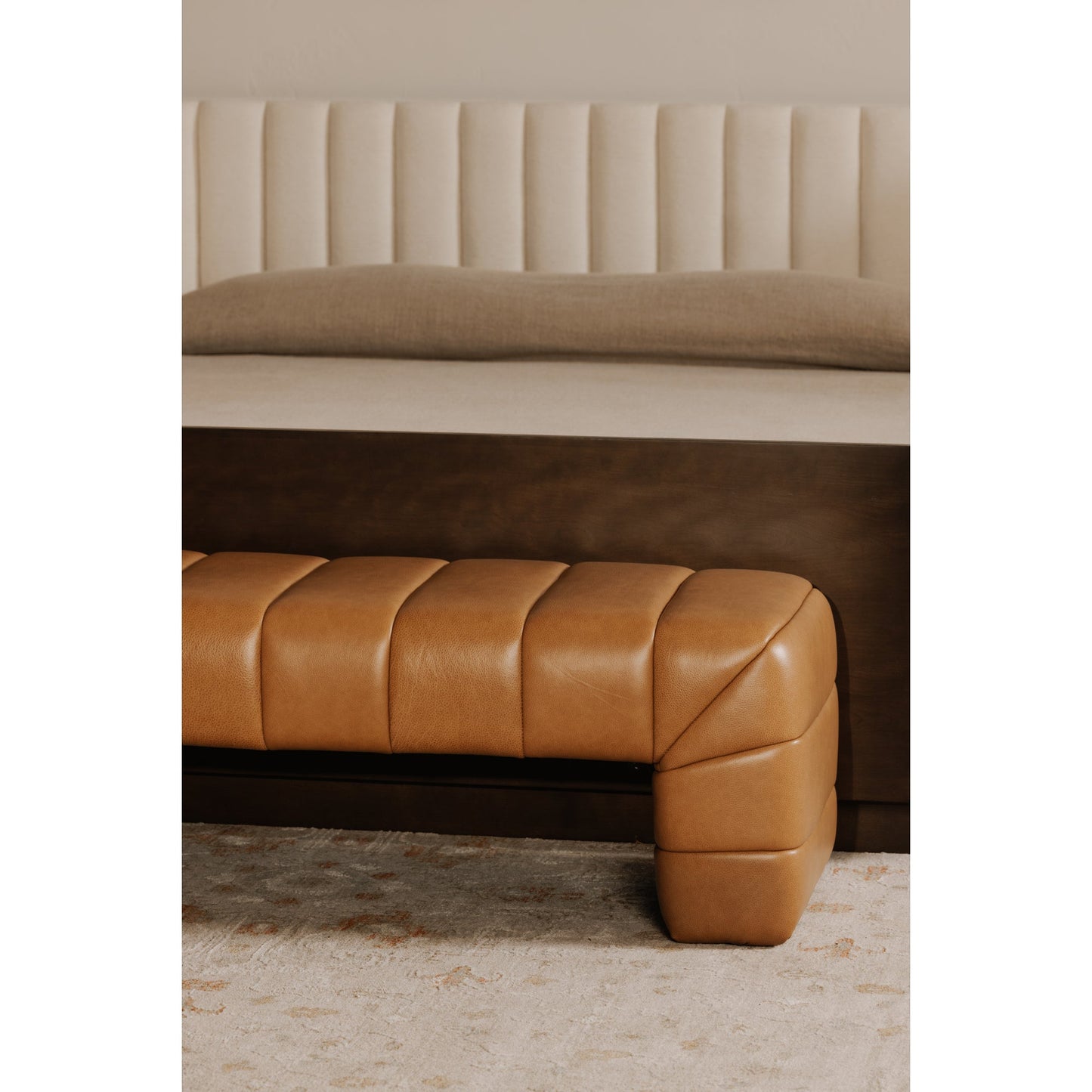 Verity Top Grain Leather Bedroom Bench