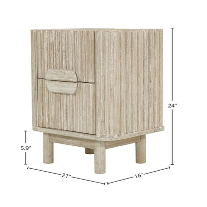 Oasis Two Drawers Wood Nightstand
