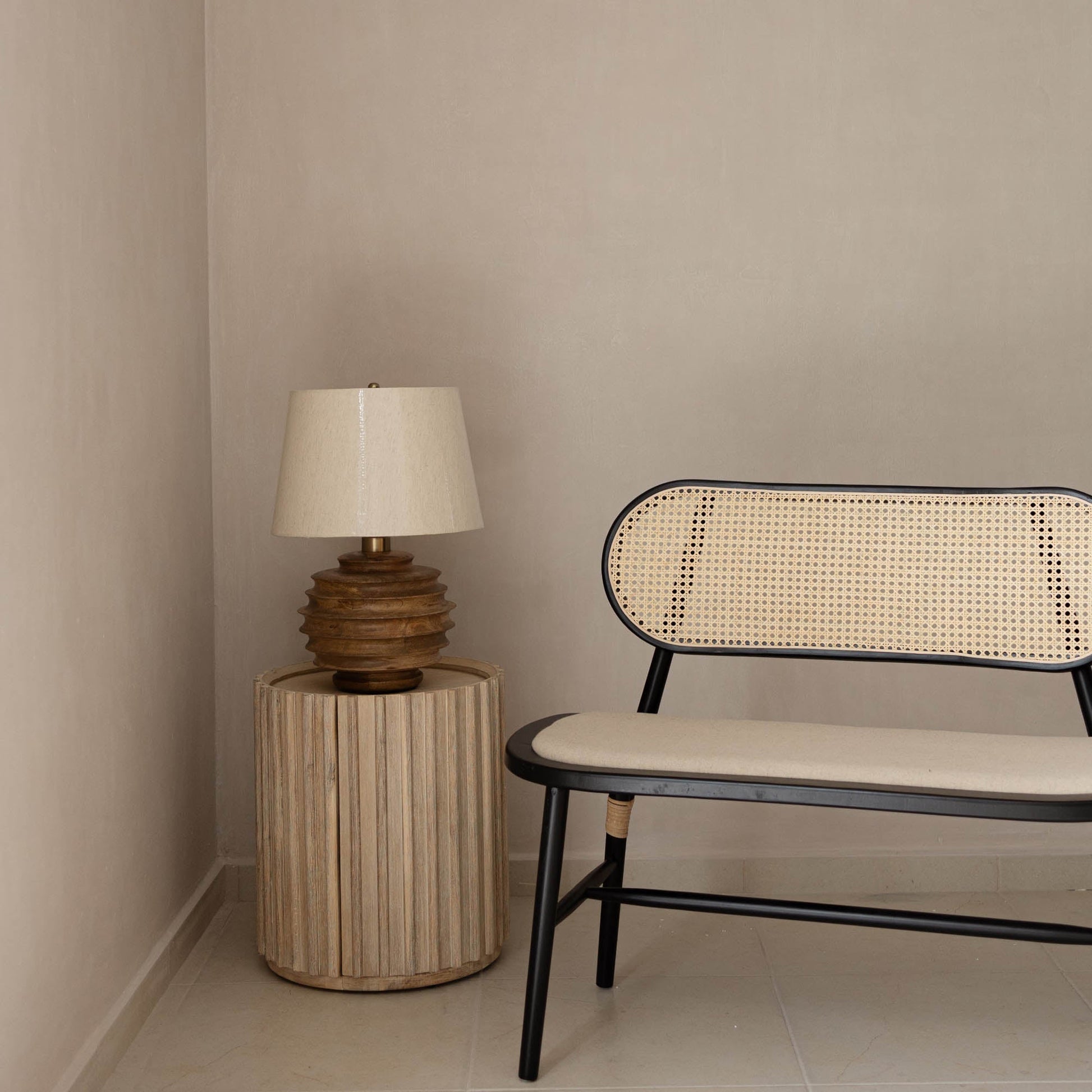 LH Home Oasis Solid Wooden Storage Side Table