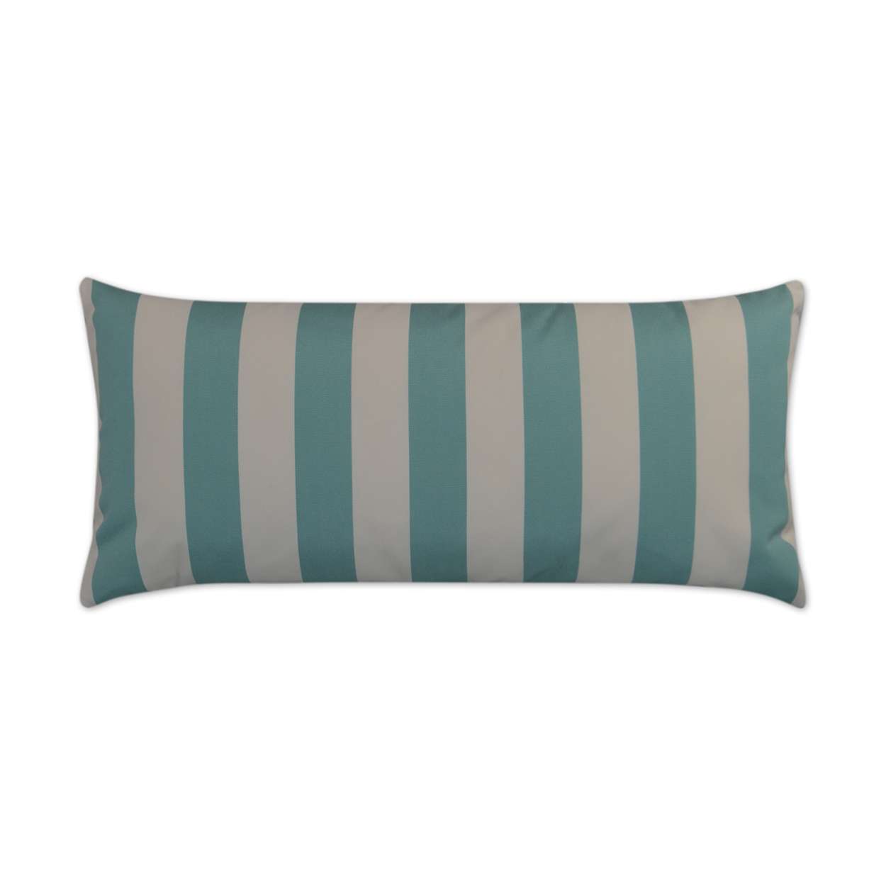 Cafe Stripe Aqua Outdoor Lumbar Pillow