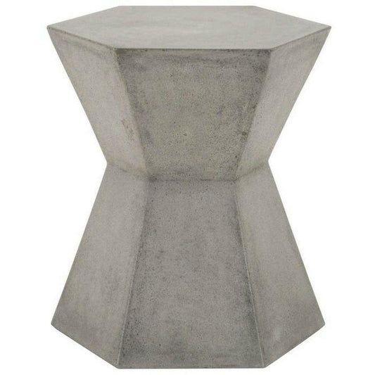 OPEN BOX Round Bento Accent Table Slate Gray Concrete Outdoor Accessories Sideboards and Things By Essentials For Living