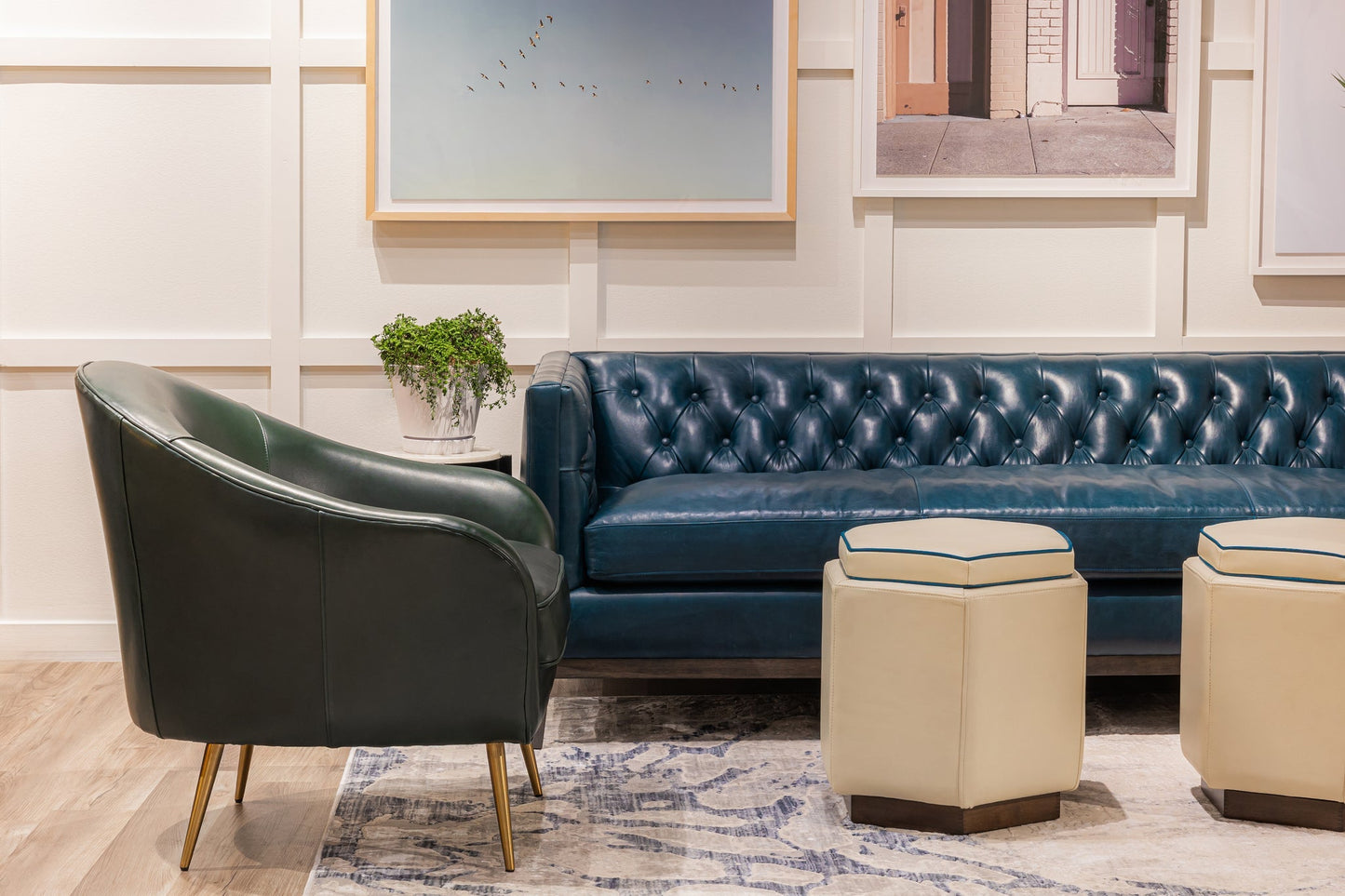 Clara Elegant Style Leather Sofa