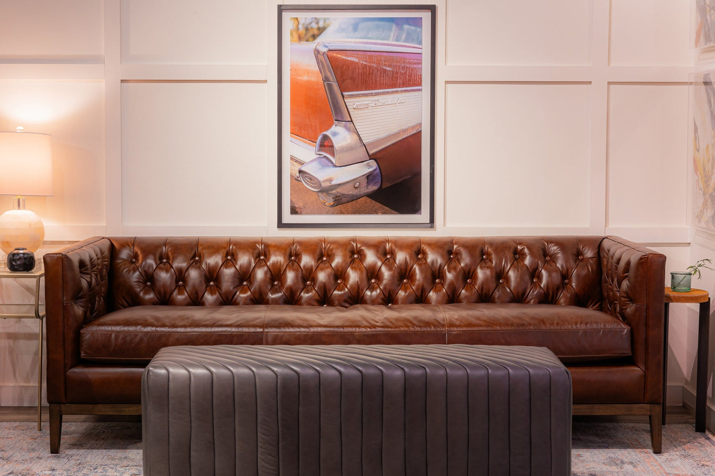 Clara Elegant Style Leather Sofa