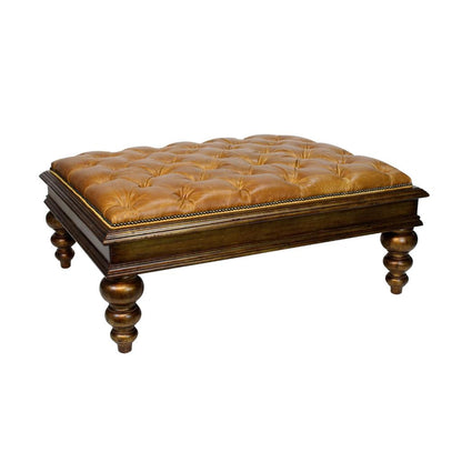 Peninsula Home Hamptons Tufted Leather Ottoman