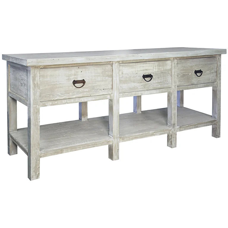 Martha Old Wooden 3 Drawers Sideboard