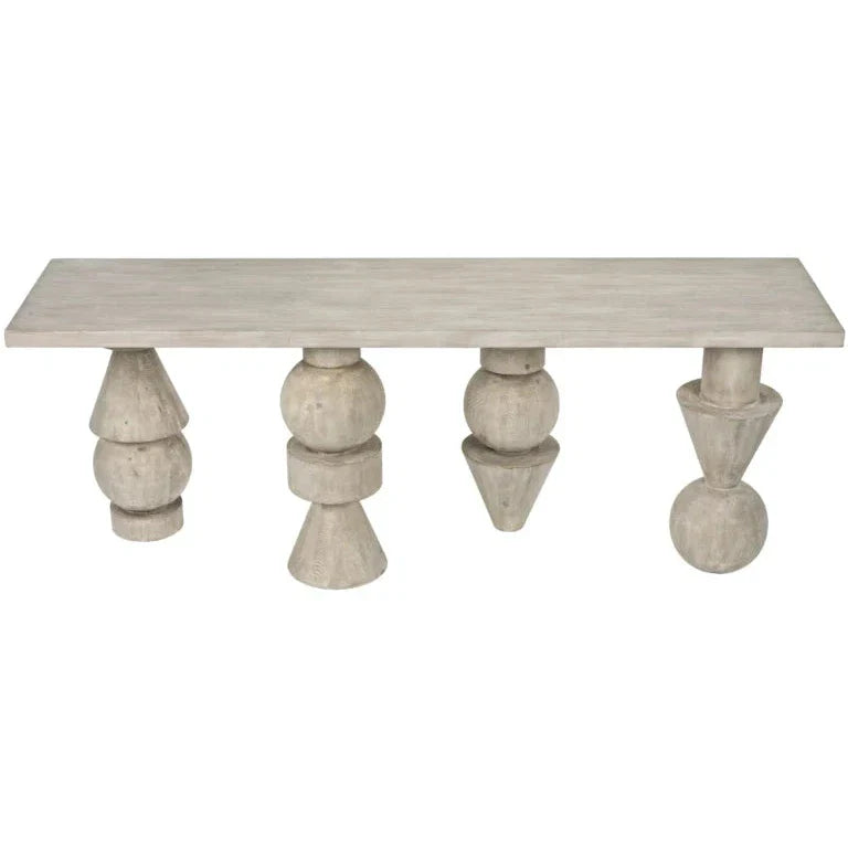 Moai Wooden Rectangular Console Table