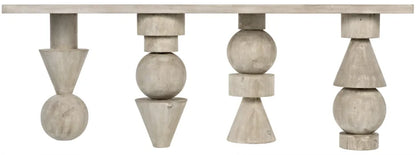 Moai Wooden Rectangular Console Table