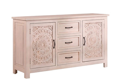 LOOMLAN Jelsira Carved Lace Two Doors Wood Sideboard