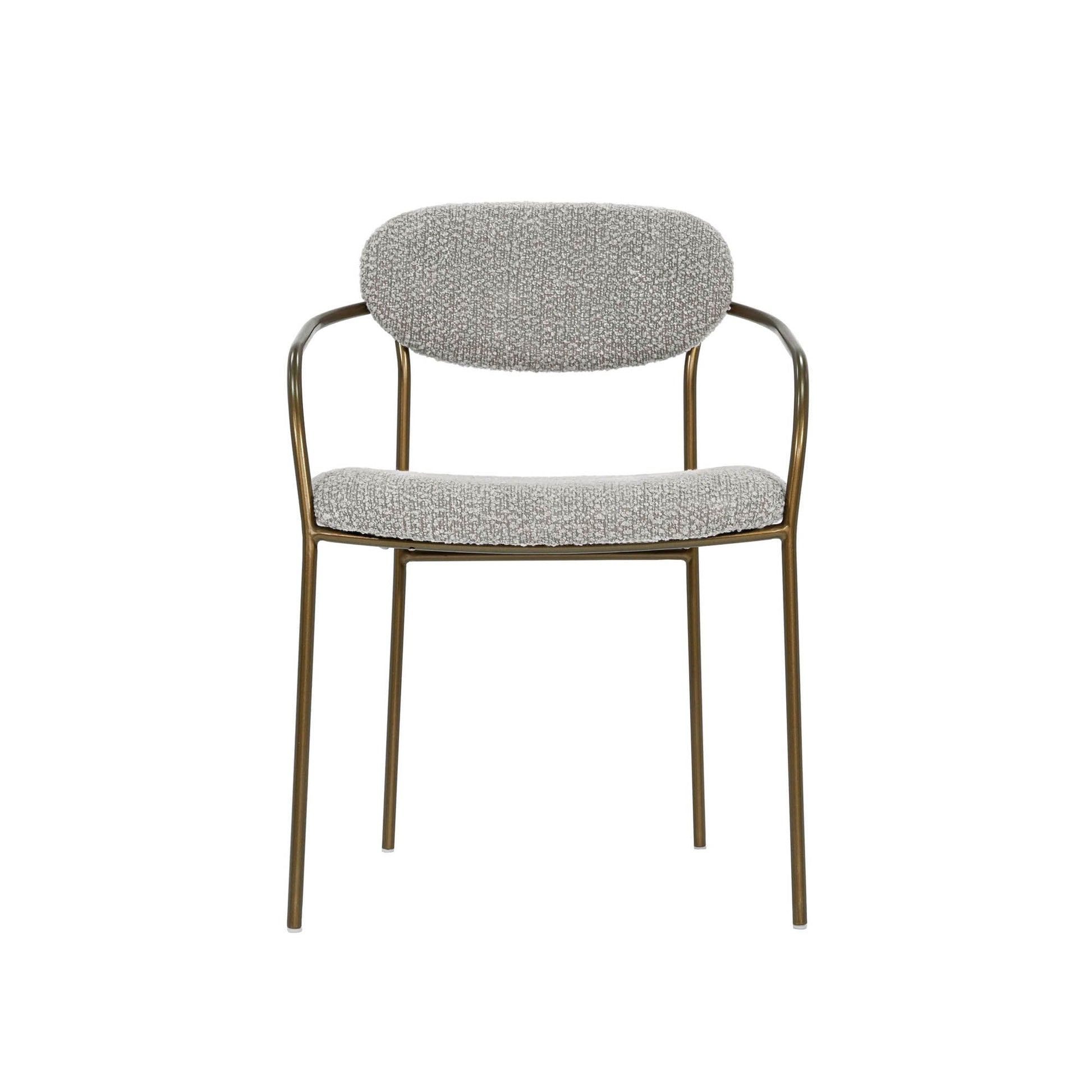 LH Home Oasis Grey Fabric Dining Arm Chair (Set of 2)