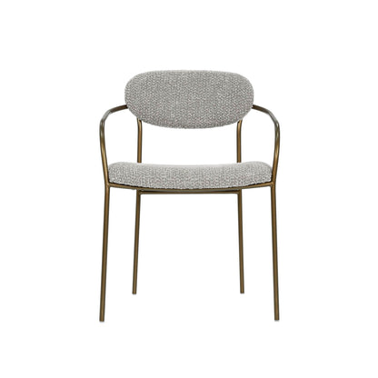 LH Home Oasis Grey Fabric Dining Arm Chair (Set of 2)