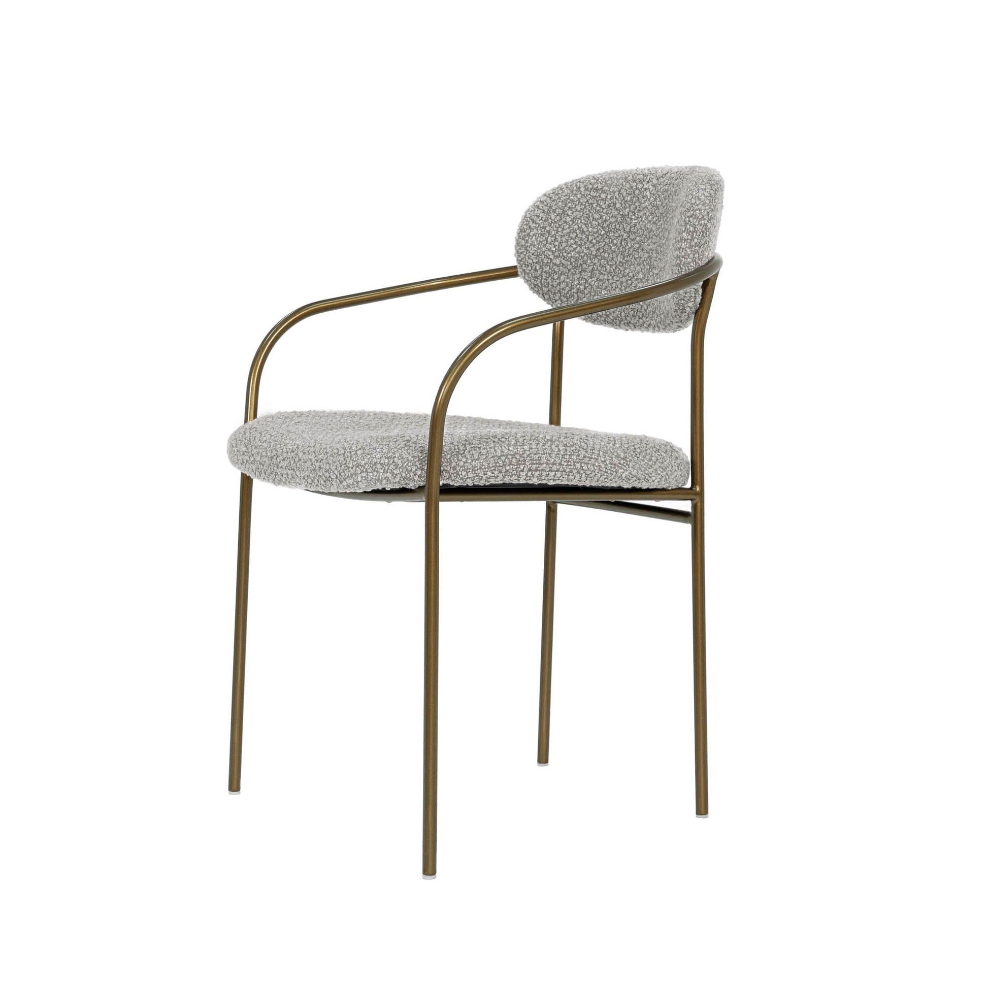 LH Home Oasis Grey Fabric Dining Arm Chair (Set of 2)