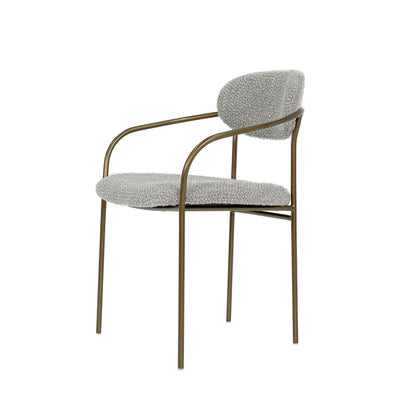LH Home Oasis Grey Fabric Dining Arm Chair (Set of 2)