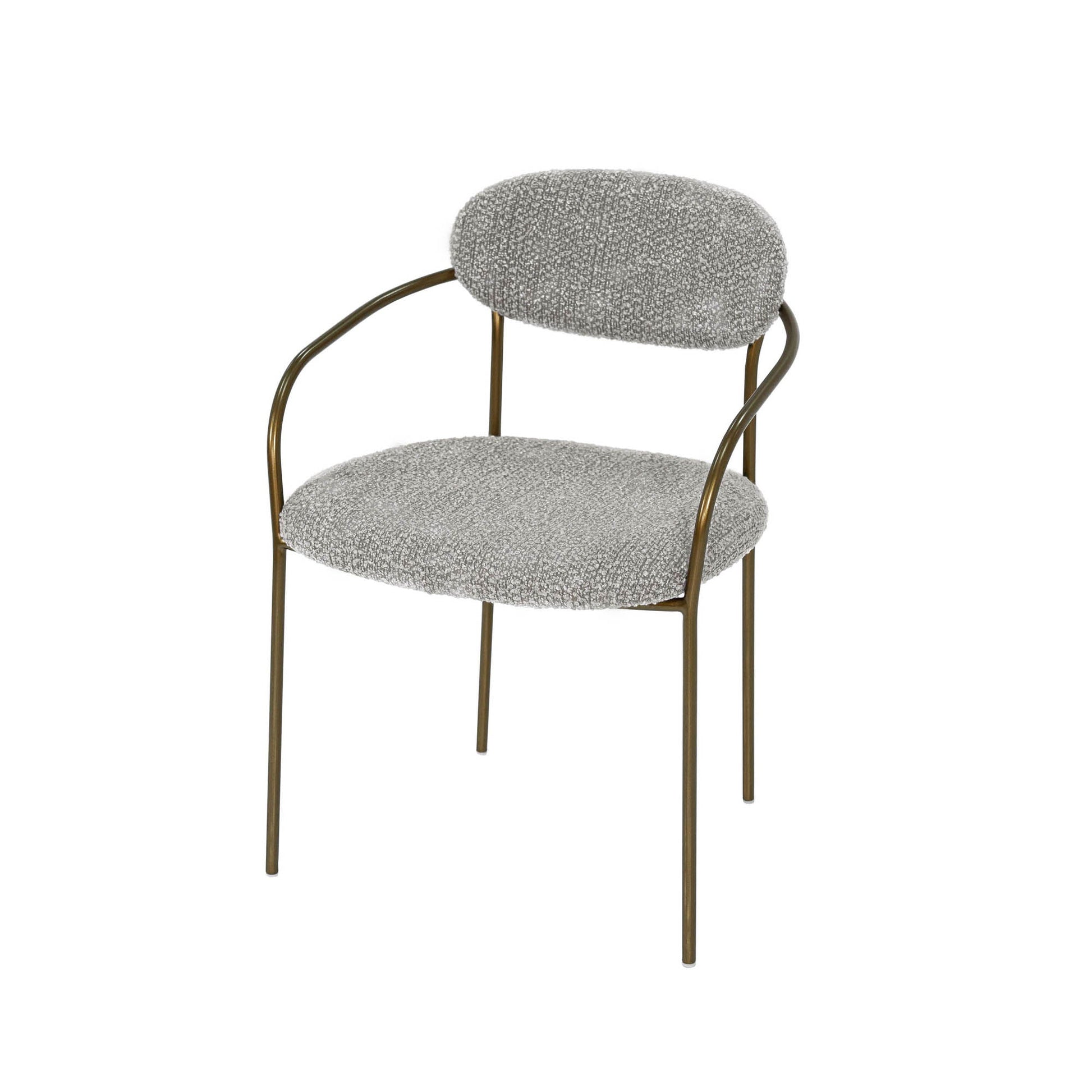 LH Home Oasis Grey Fabric Dining Arm Chair (Set of 2)