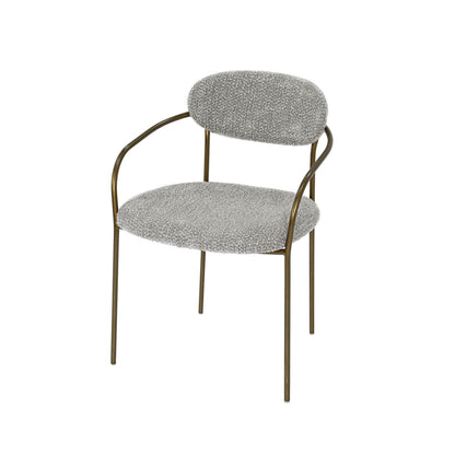 LH Home Oasis Grey Fabric Dining Arm Chair (Set of 2)