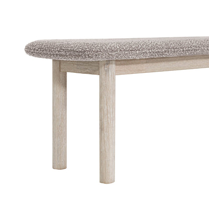 LH Home Oasis Grey Fabric Dining Bench