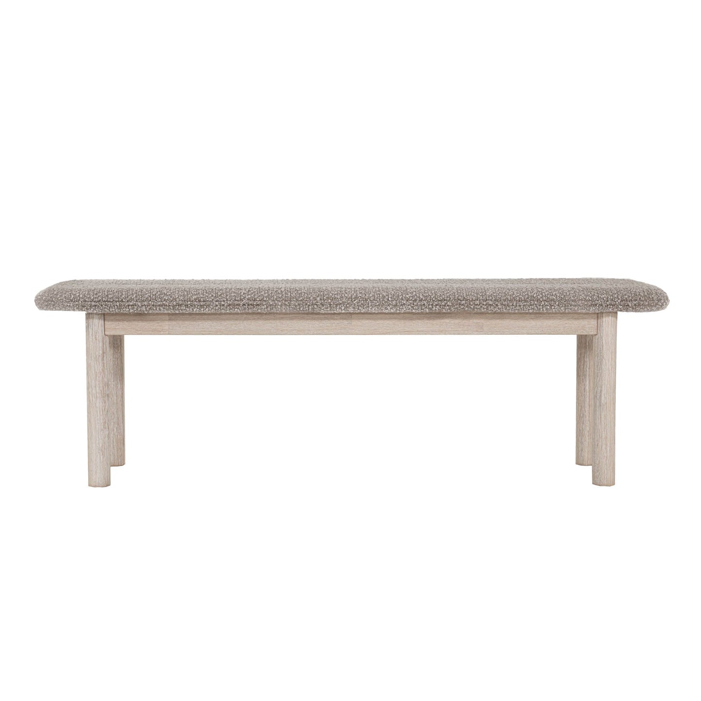 LH Home Oasis Grey Fabric Dining Bench