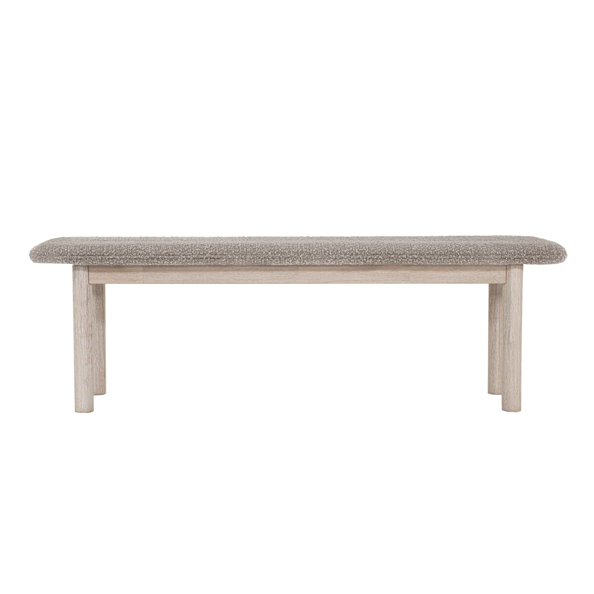 LH Home Oasis Grey Fabric Dining Bench