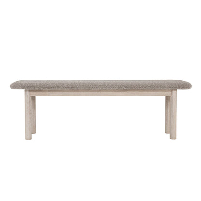 LH Home Oasis Grey Fabric Dining Bench