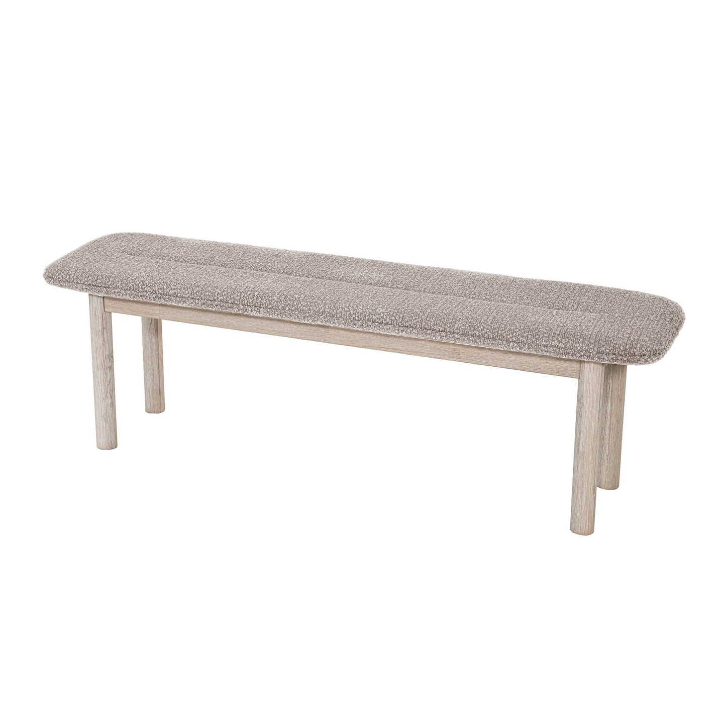 LH Home Oasis Grey Fabric Dining Bench