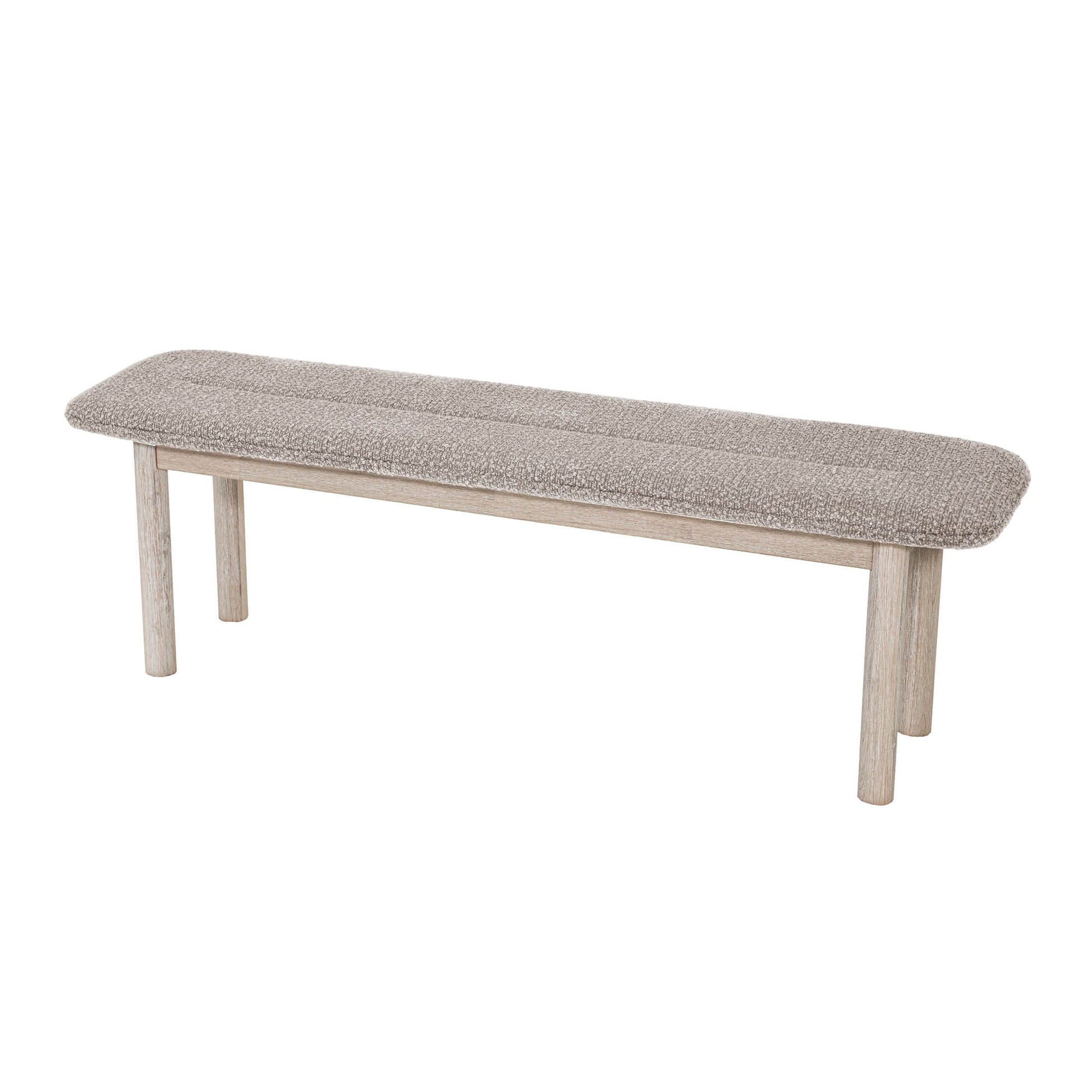 LH Home Oasis Grey Fabric Dining Bench