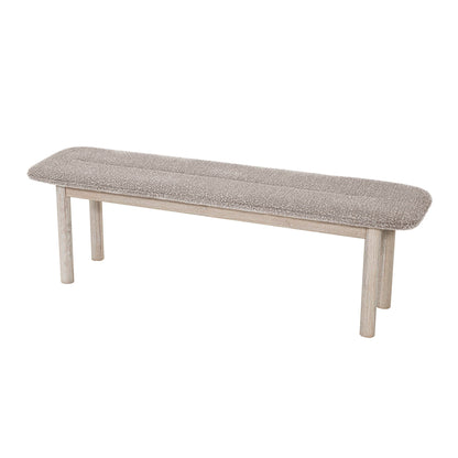 LH Home Oasis Grey Fabric Dining Bench