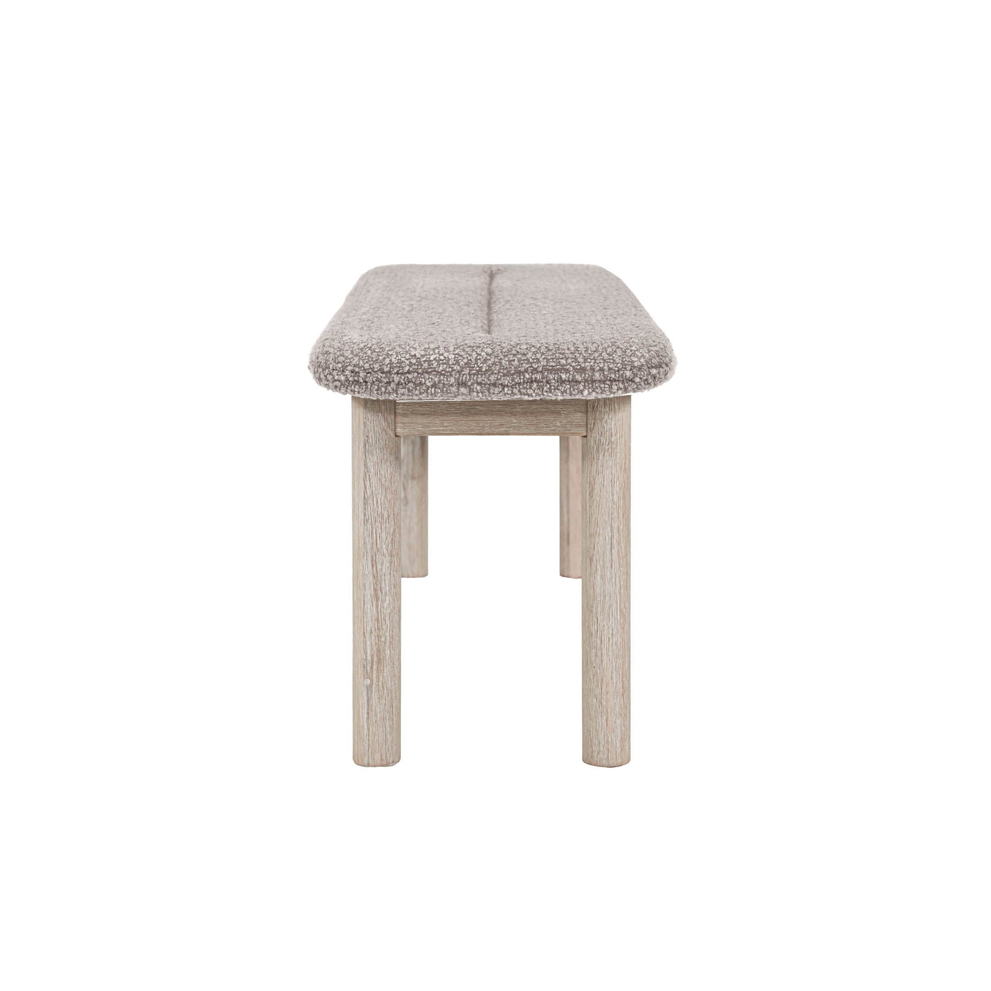 LH Home Oasis Grey Fabric Dining Bench