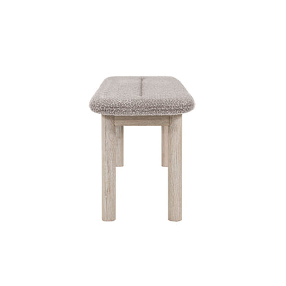 LH Home Oasis Grey Fabric Dining Bench