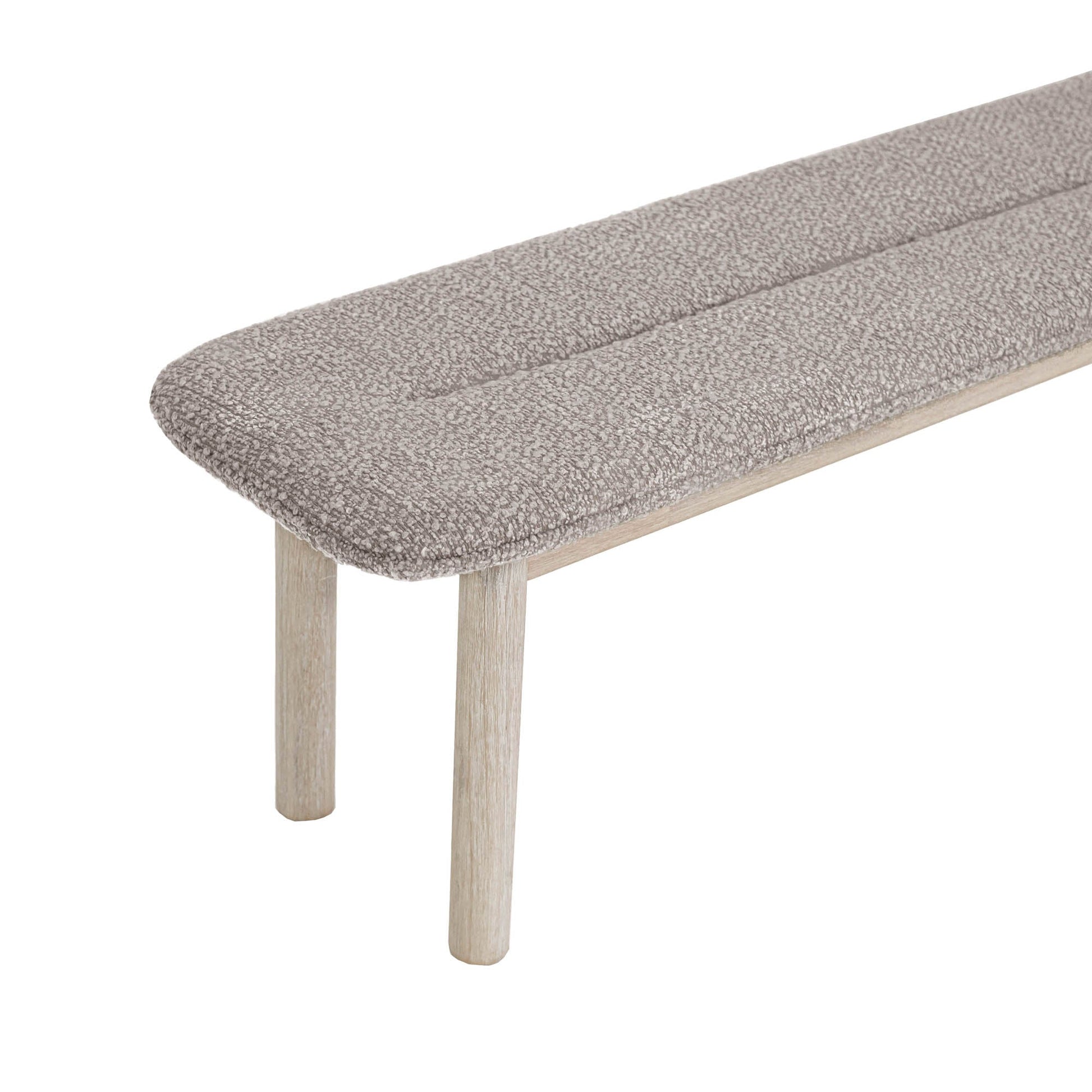 LH Home Oasis Grey Fabric Dining Bench