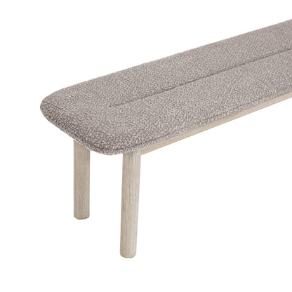 LH Home Oasis Grey Fabric Dining Bench